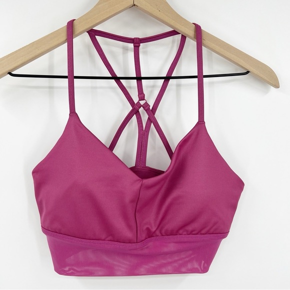 ALO Yoga Other - Alo Yoga Lavish Sports Bra S Raspberry Sorbet Strappy Back Workout Top